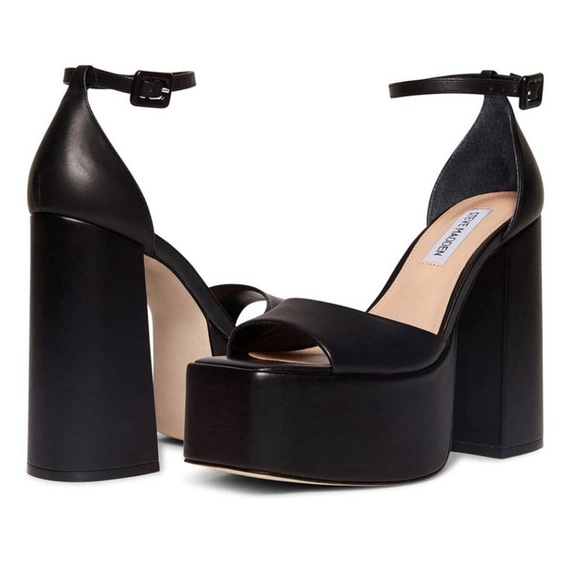 Steve Madden Shoes - Steve Madden Sandals Kassiani Black Platform Heels size 9.5
